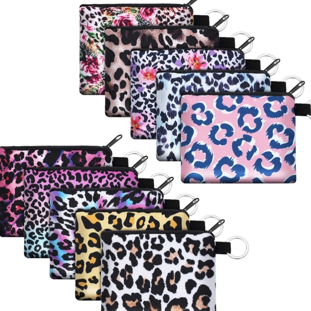 Colorful Leopard Print Coin Purses